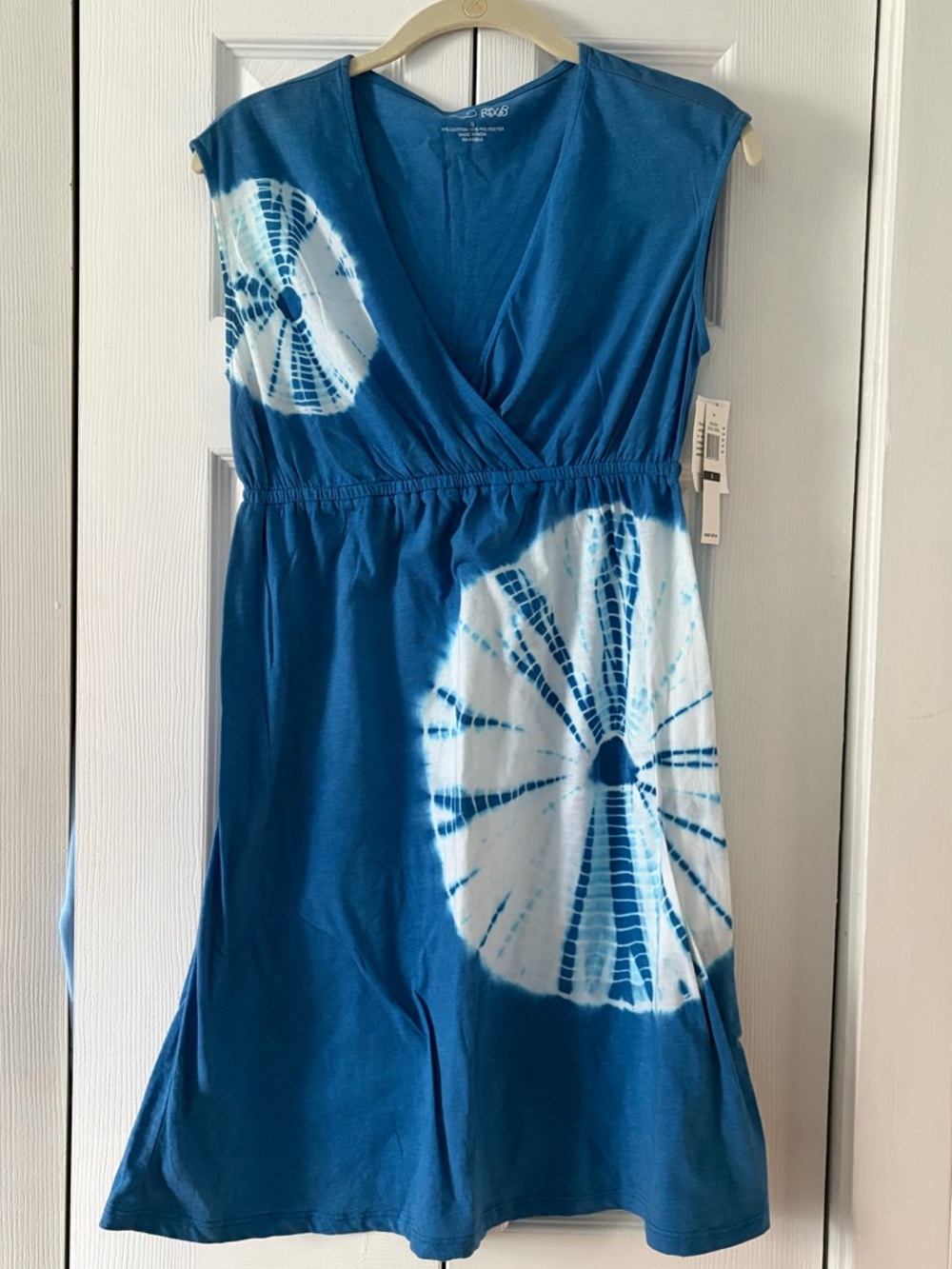 RXB Blue Tie-Dye V-Neck Cotton Dress